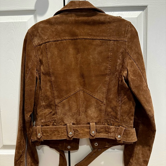 Blank NYC Tan Camel Suede Leather Motorcycle Jacket - Picture 2 of 5